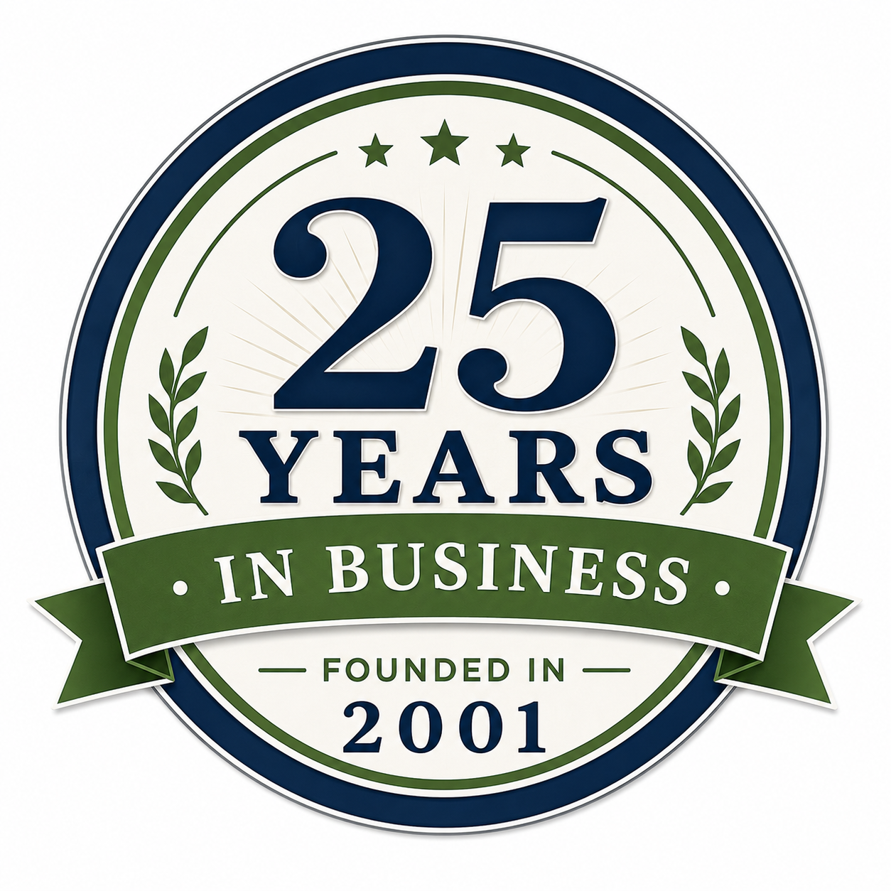 25 Years in Business - Founded in 2001